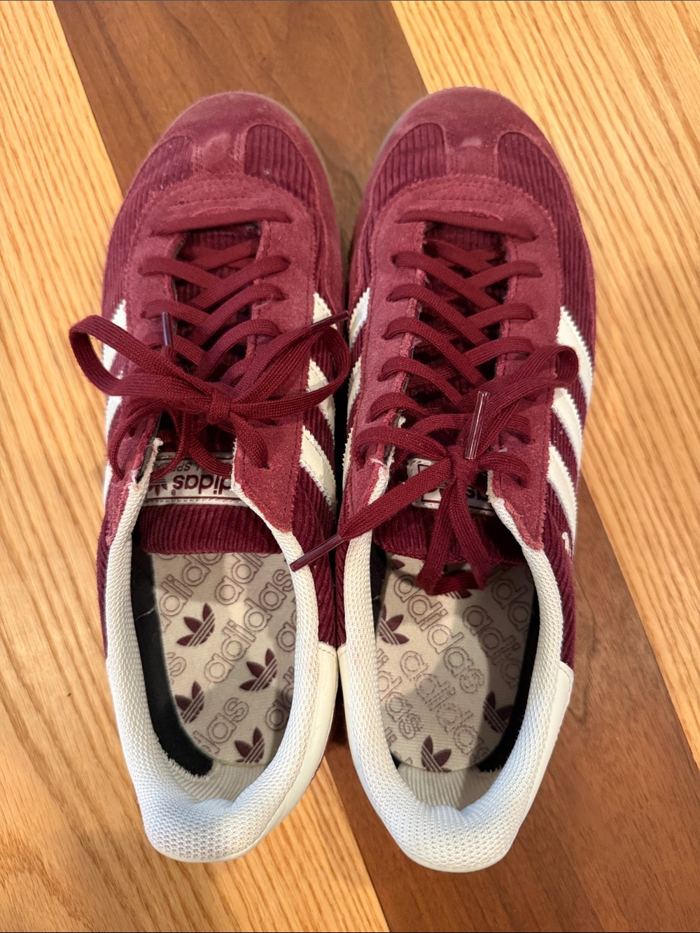 adidas Women's Burgundy and White spezial Suede Sneakers